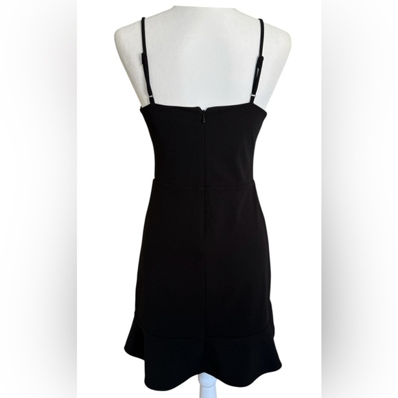 Express Black Ruffle Hem Mini Dress Small | Sleeveless Spaghetti Strap LBD NWOT - Picture 4 of 11